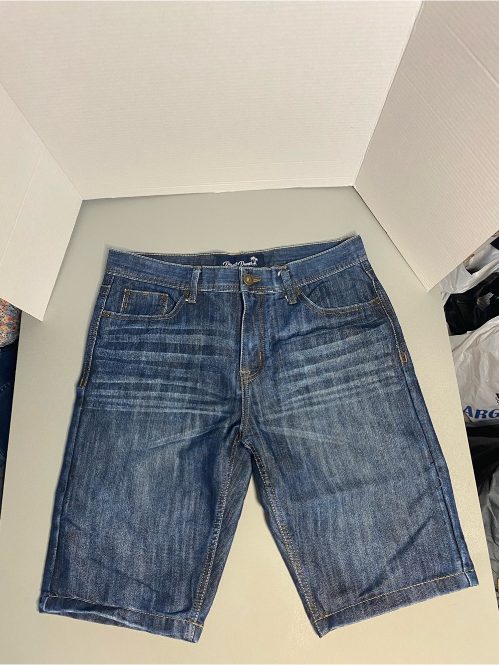 Men's Relaxed Dark Blue Denim Shorts - Casual Everyday Wear